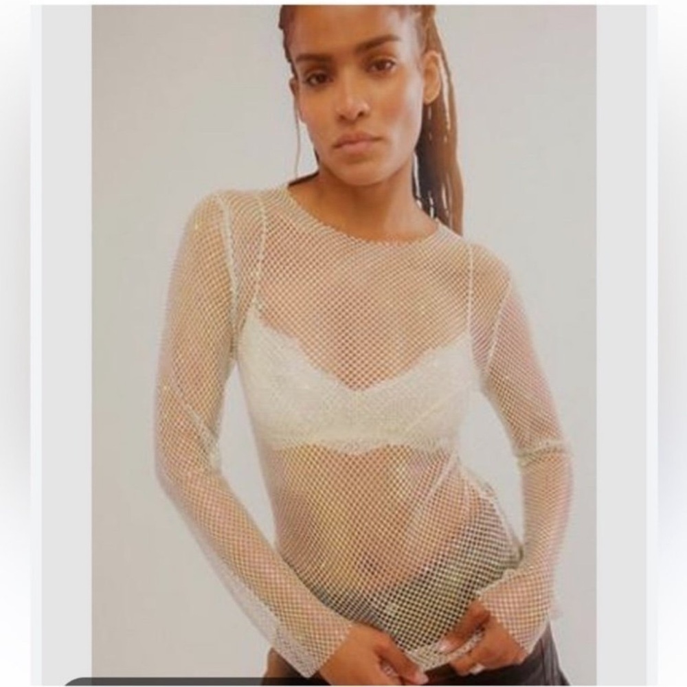 Nwot Free People filter finish long sleeve white